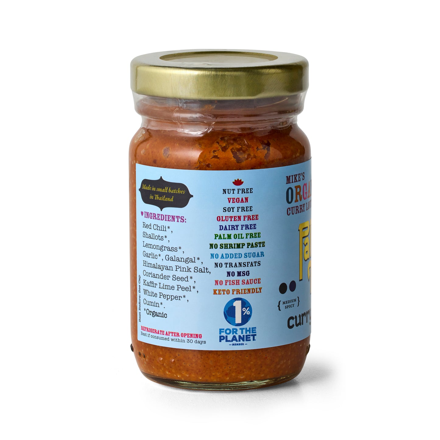 Organic Panang Thai Curry Paste | 4.23 oz Glass Jar