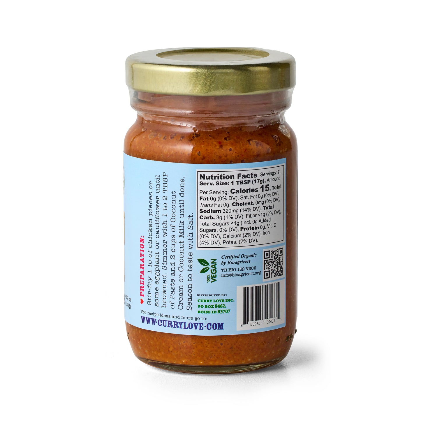 Organic Panang Thai Curry Paste | 4.23 oz Glass Jar