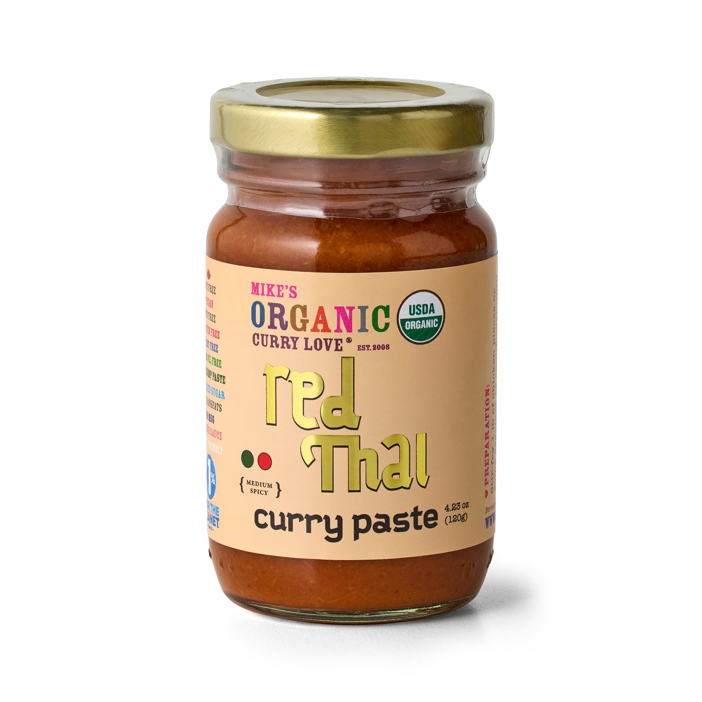 Organic Red Thai Curry Paste | 4.23 oz Glass Jar