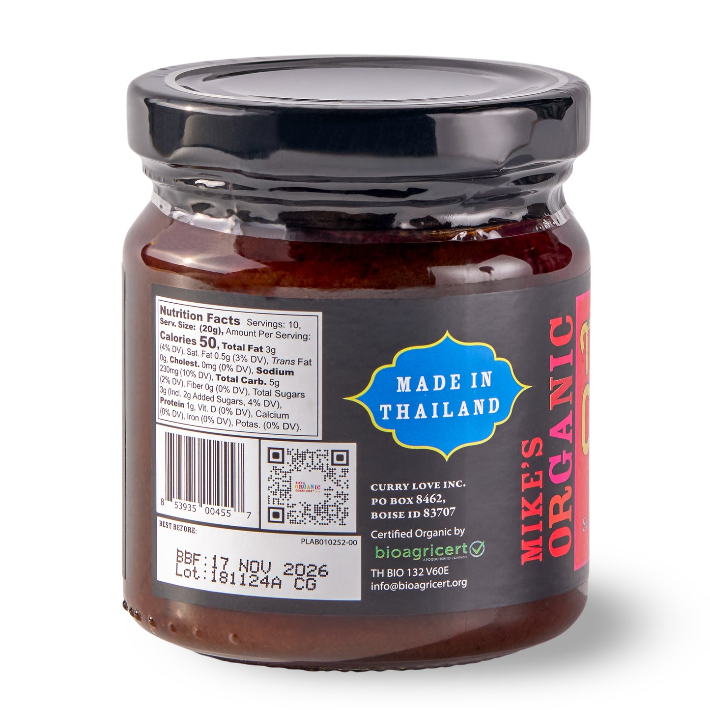 Organic Thai Chili Jam - Nam Prik Pao EXTRA SPICY 🌶️ 🌶️ 🌶️| 1 x 7 oz