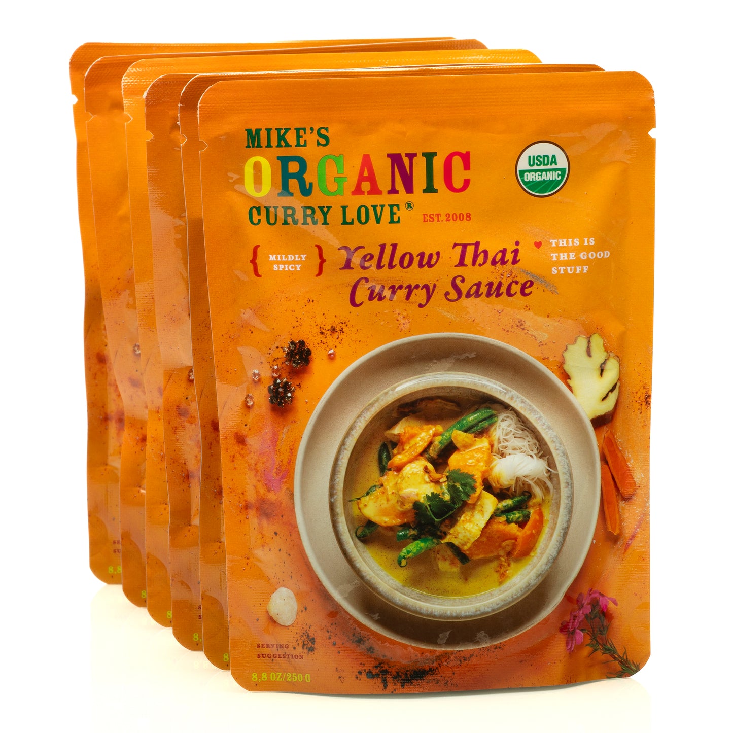 Organic Yellow Thai Curry Sauce | 6 x 8.8 oz pouches