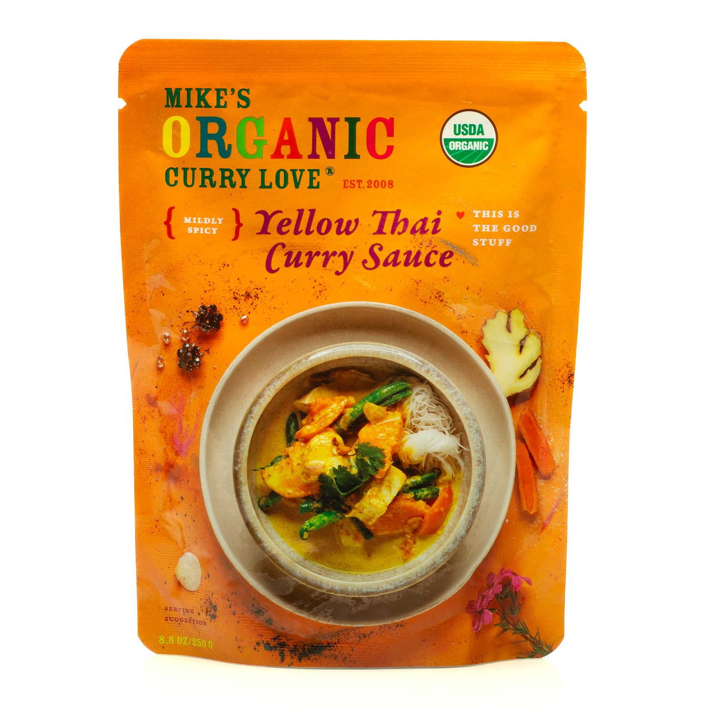 Organic Yellow Thai Curry Sauce | 6 x 8.8 oz pouches