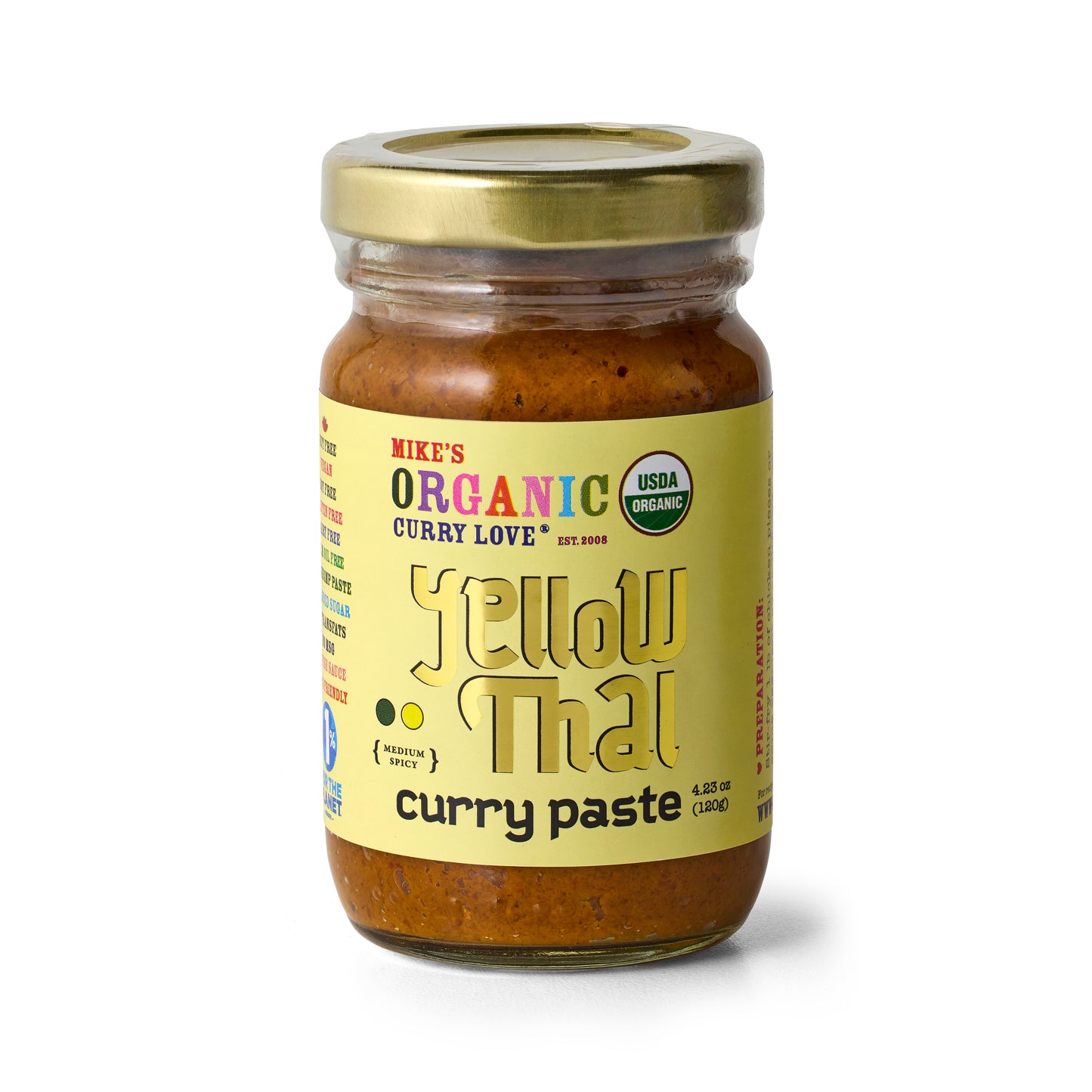 Organic Yellow Thai Curry Paste | 4.23 oz Glass Jar