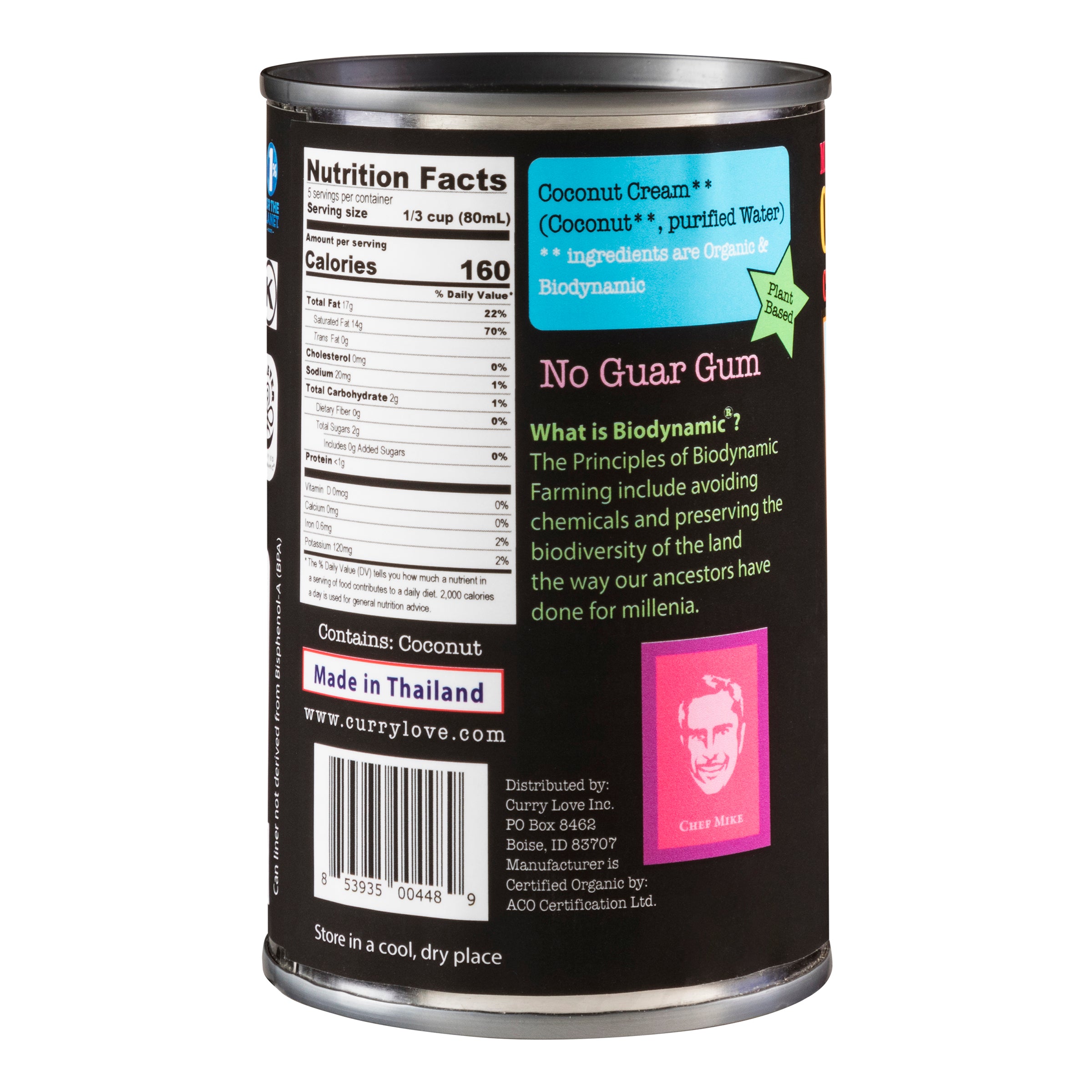 Organic & Biodynamic Coconut Cream - 1 x 13.5 fl oz Tin Can