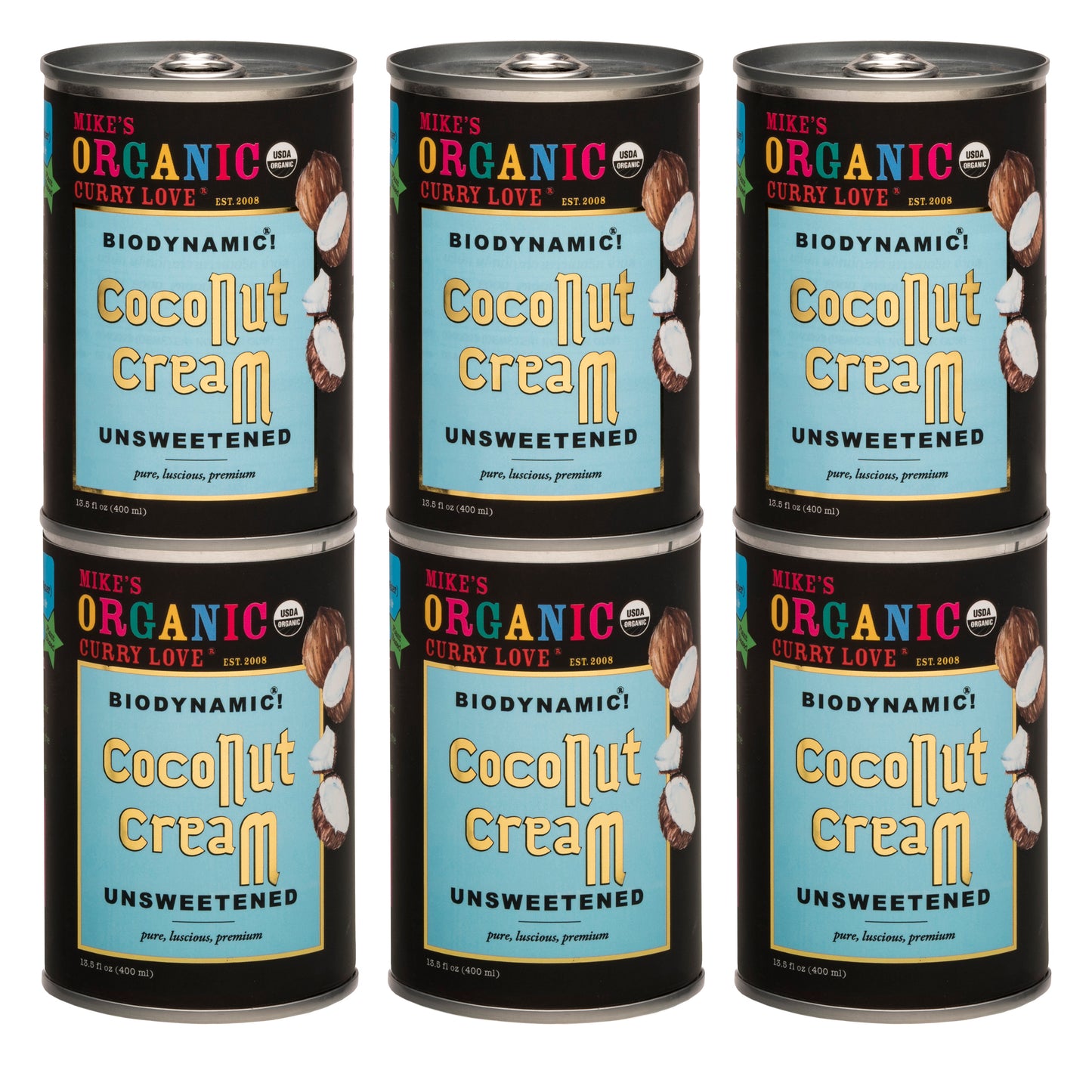 Organic & Biodynamic Coconut Cream | 6 x 13.5 fl oz Tin Cans