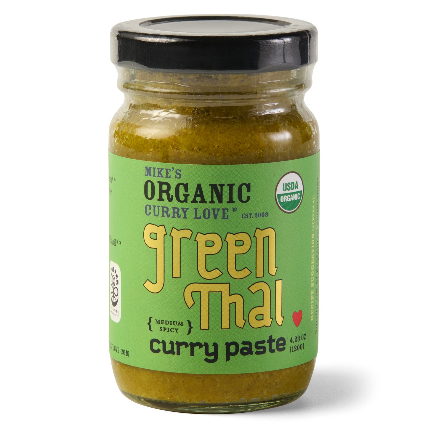 Organic Green Thai Curry Paste | Case of 6 x 4.23 oz Glass Jars