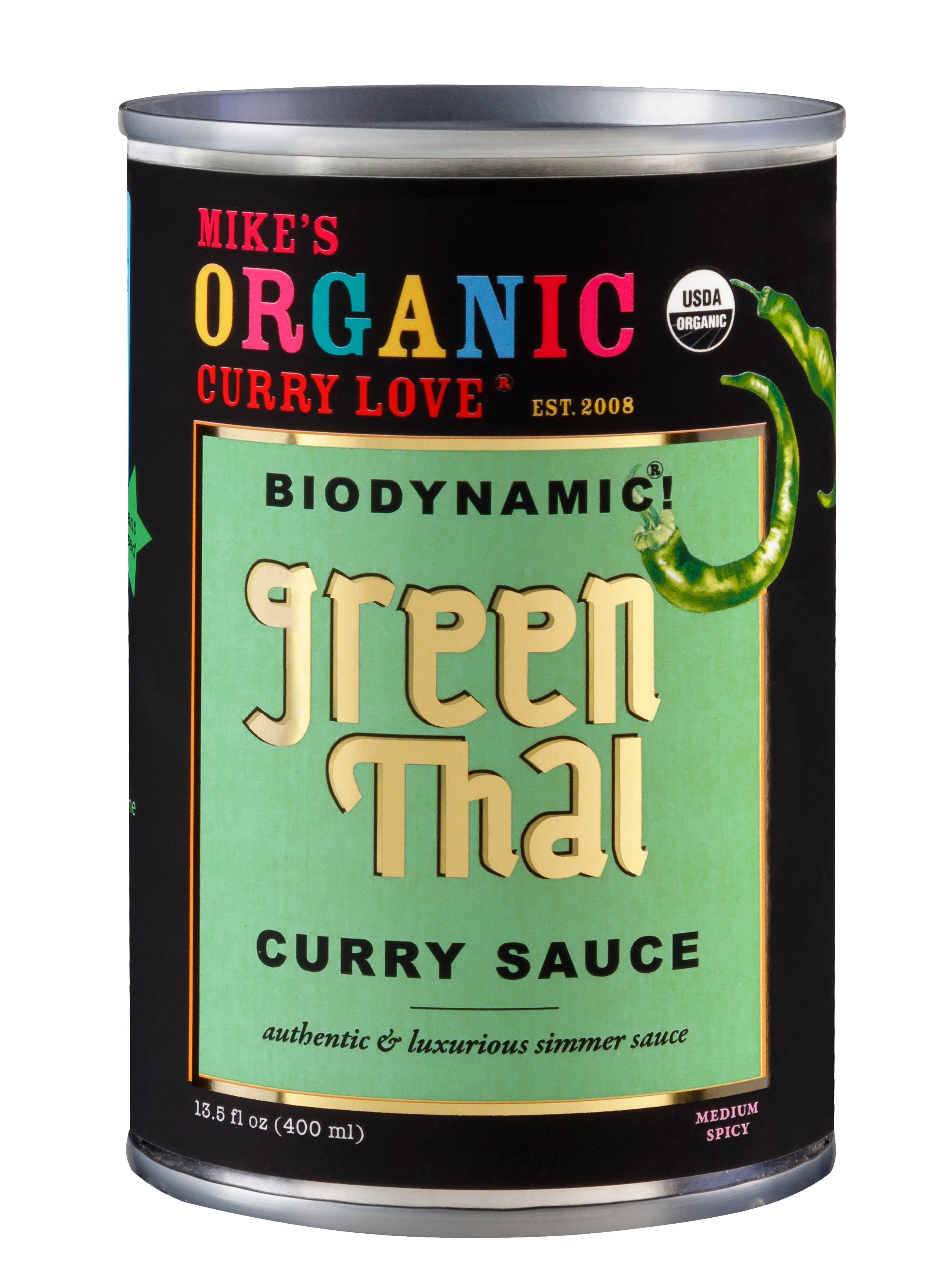 Organic & Biodynamic Green Thai Curry Sauce - 1 x 13.5 fl oz Tin Can
