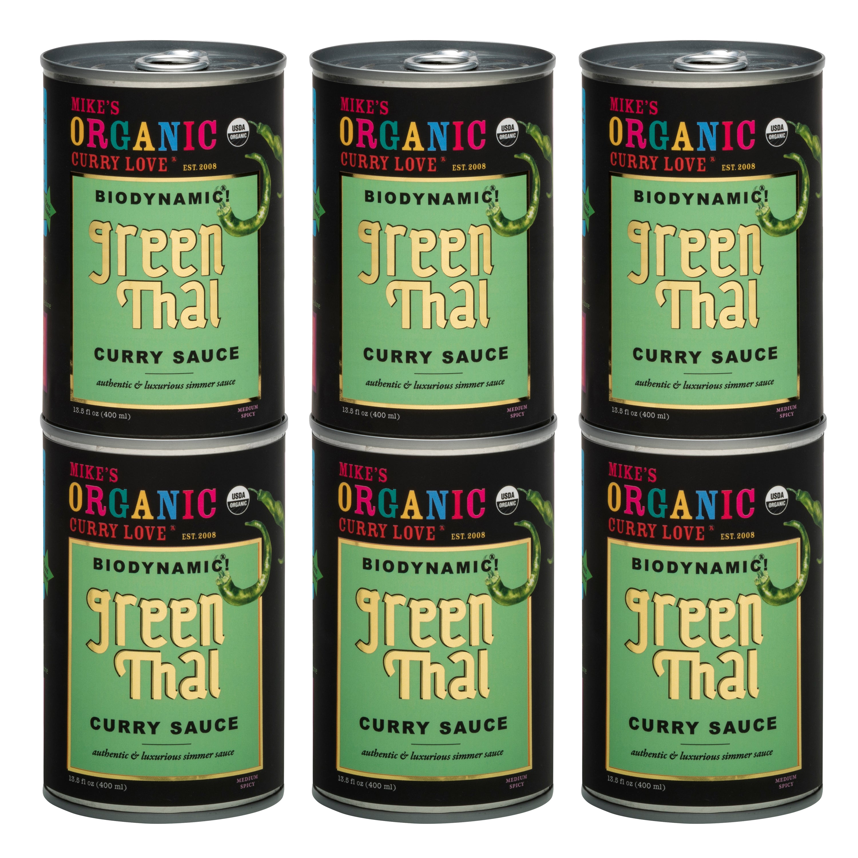 Biodynamic Green Thai Curry Sauce 6 x 13.5 fl oz Tin Cans