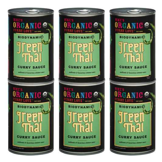 Organic & Biodynamic Green Thai Curry Sauce - 6 x 13.5 fl oz Tin Cans