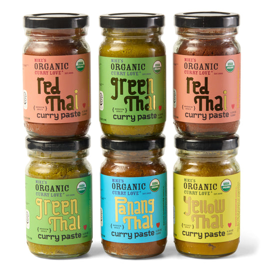 Organic Variety Pack Curry Paste | 6 x 4.23 oz Glass Jars