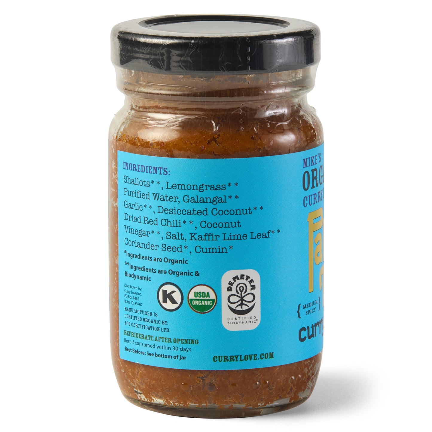 Organic Panang Curry Paste | 6 x 4.23 oz Glass Jars