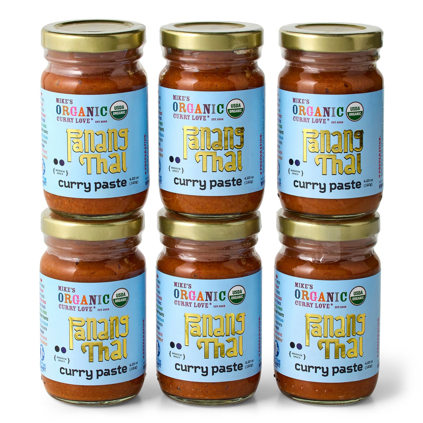 Panang Curry Paste - 6 x 4.23 oz Glass Jars