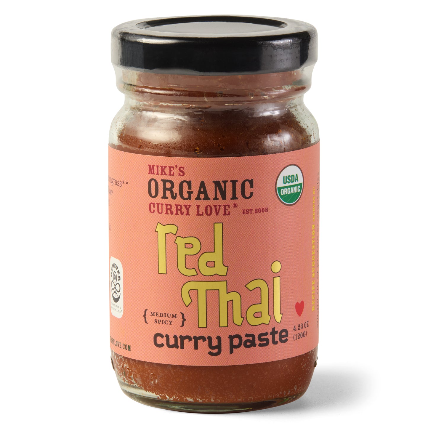 Organic Red Thai Curry Paste | 6 x 4.23 oz Glass Jars
