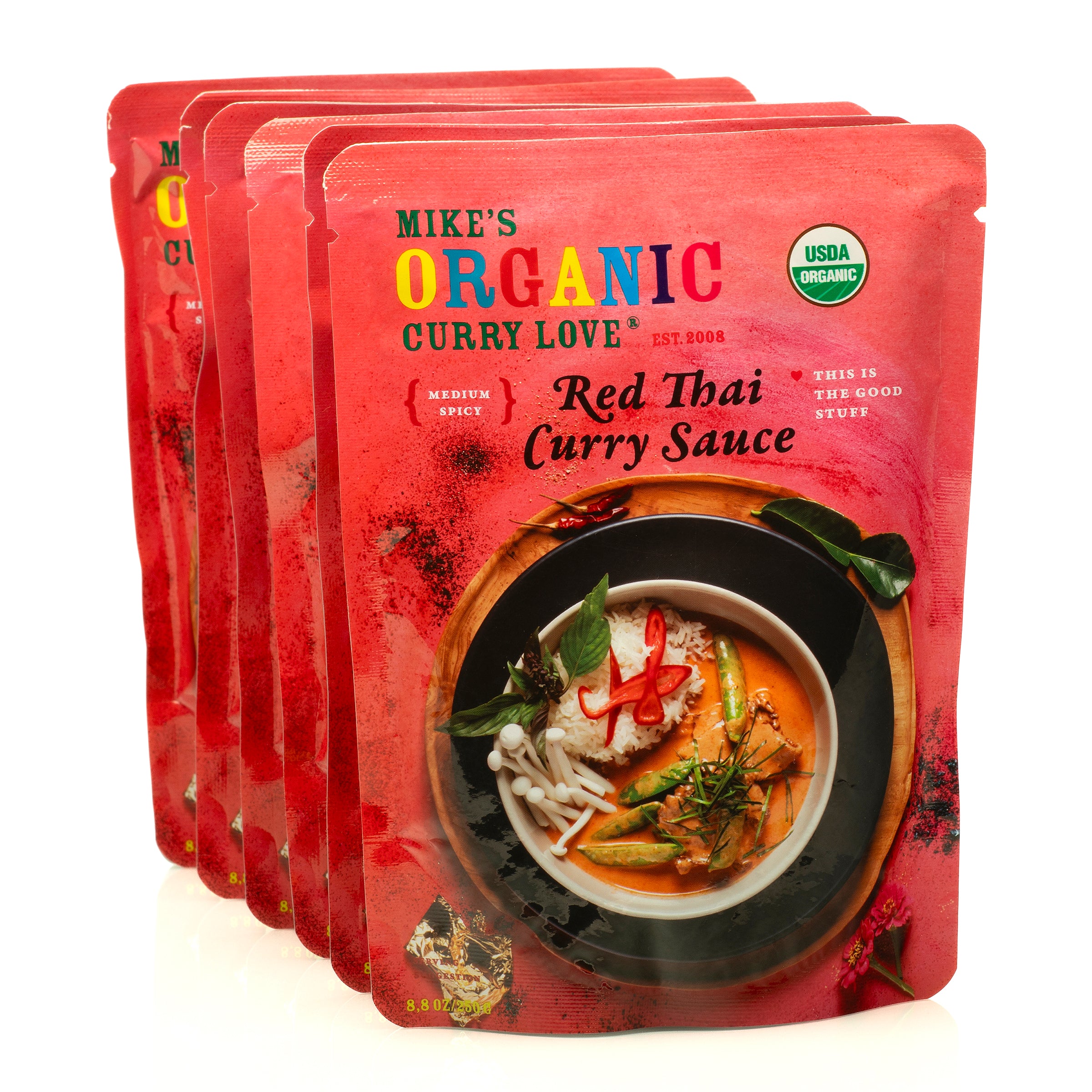 Red Thai Curry Sauce - 6 x 8.8 oz pouches