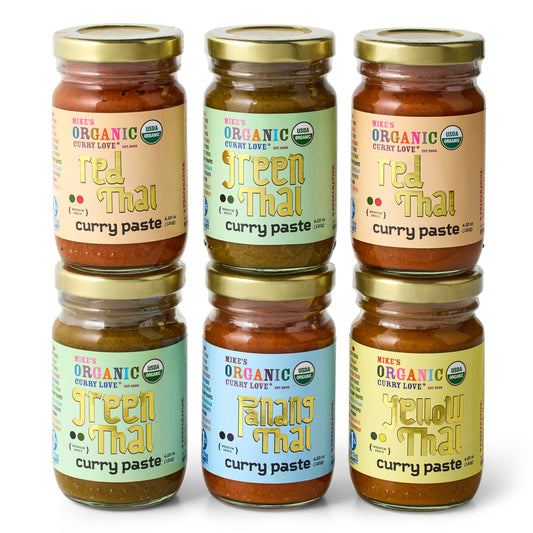 Organic Variety Pack Curry Paste | 6 x 4.23 oz Glass Jars