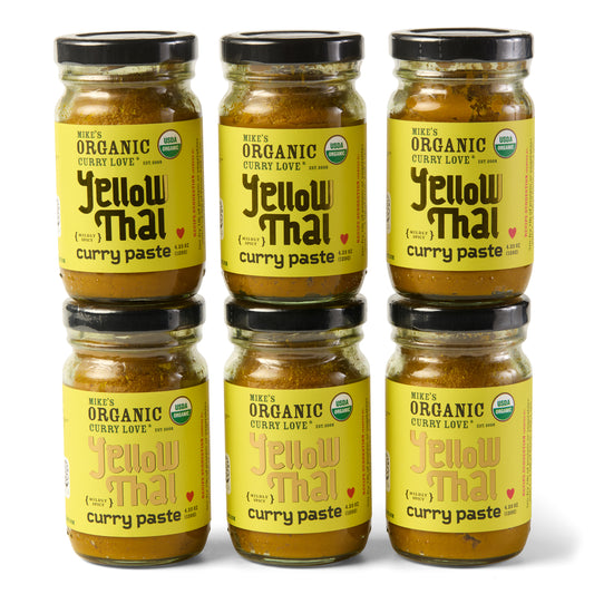 Organic Yellow Thai Curry Paste | 6 x 4.23 oz Glass Jars