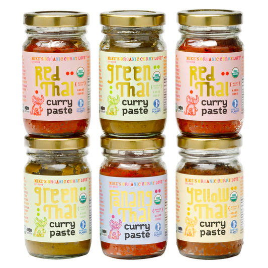 Organic Variety Pack Curry Paste -6 x 4.23 oz Glass Jars