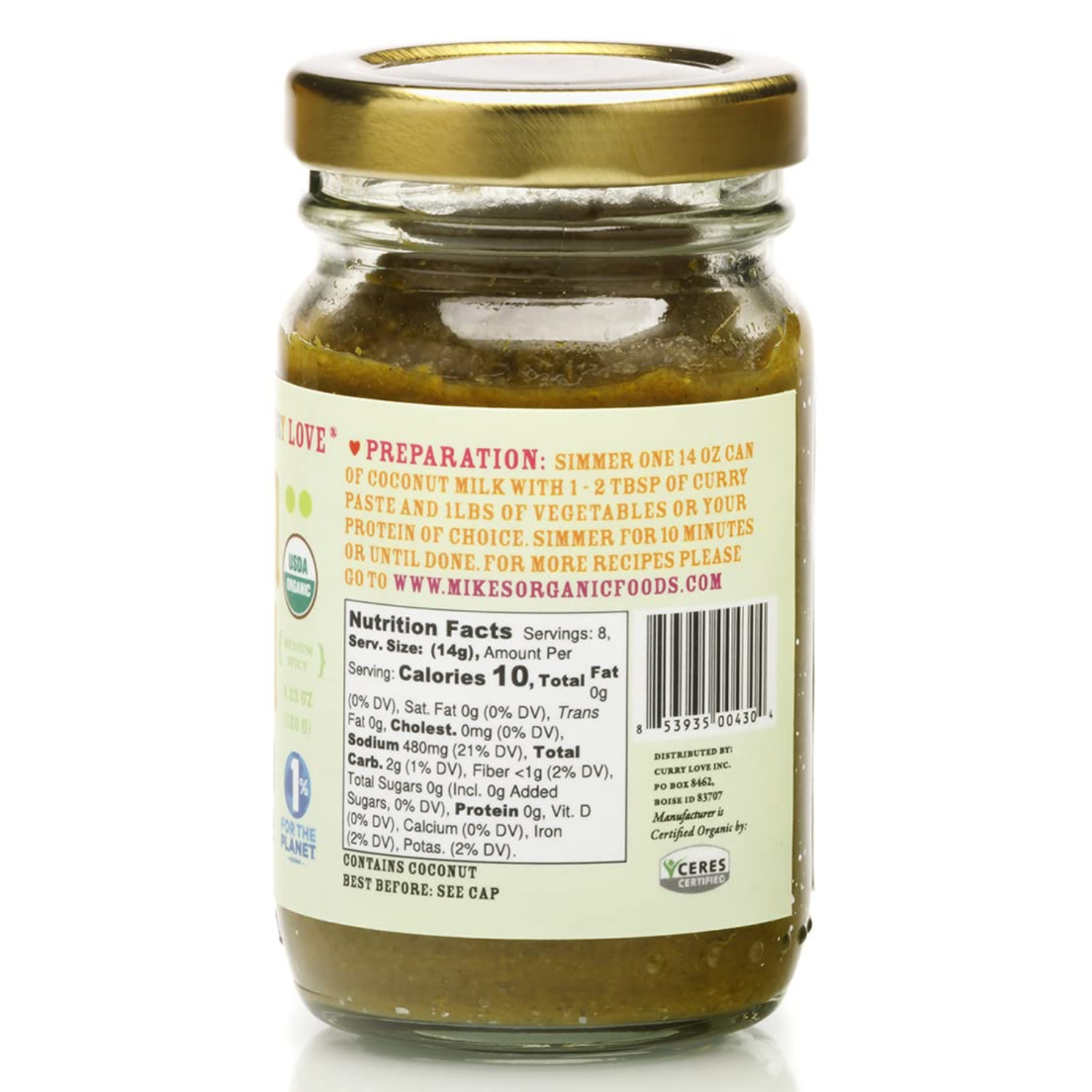 Green Thai Curry Paste - 4.23 oz Glass Jar